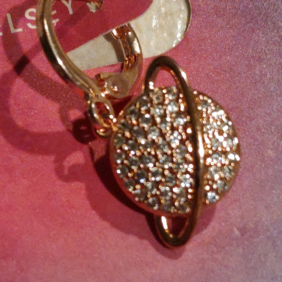 Stunning Kosmik Saturn design by Kelsey hoop earrings. - Picture 5 of 6